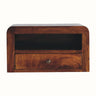 Bokel Home Arellano Wall-Mounted Bedside Table - Chestnut