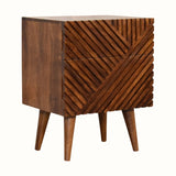 Bokel Home Bedside Tables Babej 2 Drawer Bedside Table, Medium - Chestnut