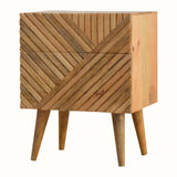 Bokel Home Bedside Tables Babej 2 Drawer Bedside Table, Medium - Natural