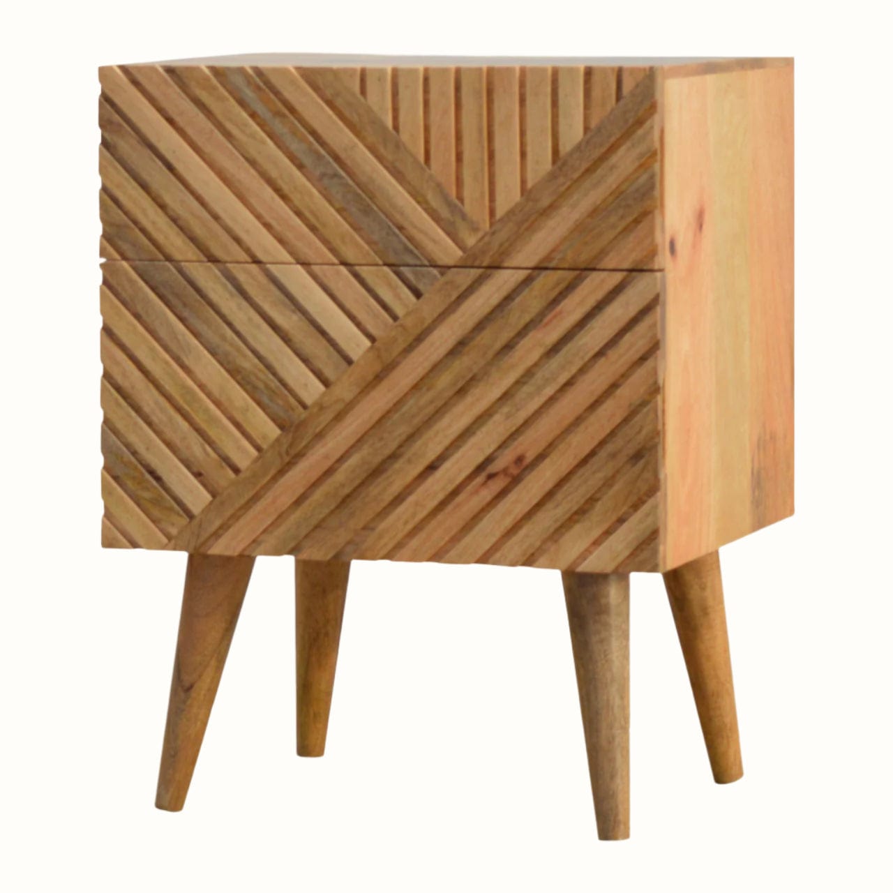 Bokel Home Bedside Tables Babej 2 Drawer Bedside Table, Medium - Natural