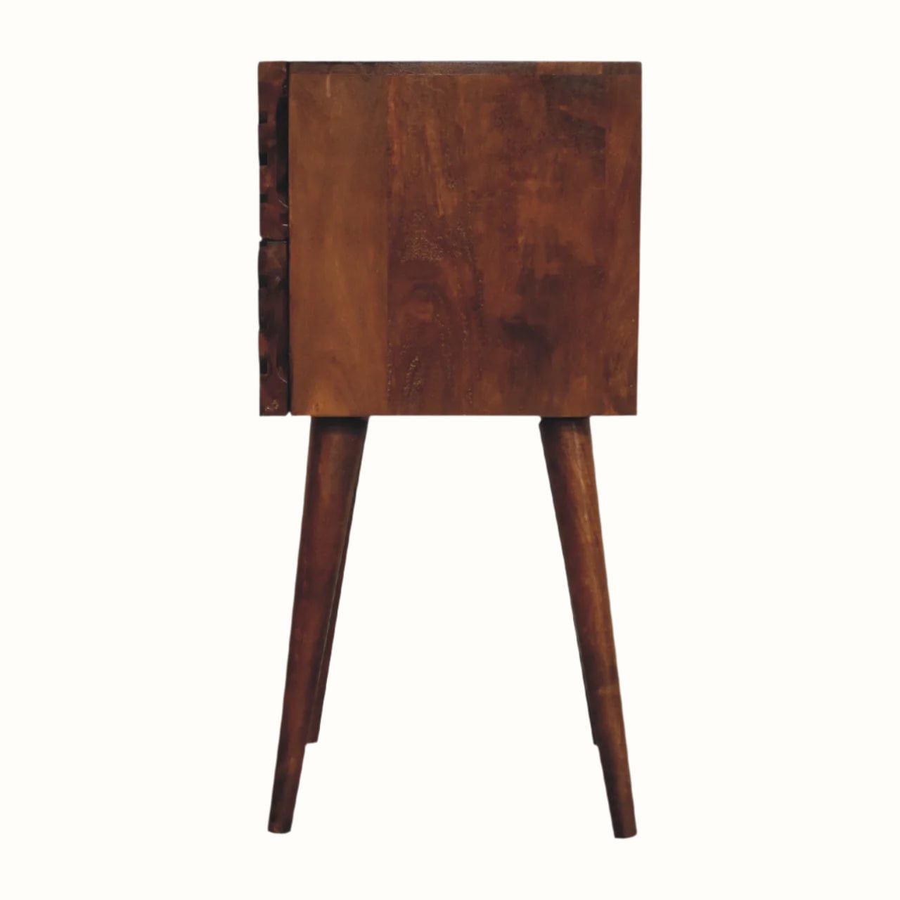 Bokel Home Bedside Tables Babej 2 Drawer Bedside Table, Small - Chestnut