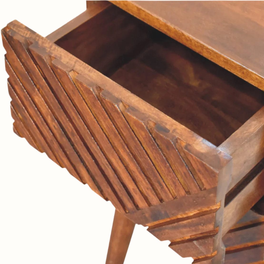 Bokel Home Bedside Tables Babej 2 Drawer Bedside Table, Small - Chestnut