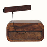 Bokel Home Bedside Tables Babu Wall Mounted Bedside Table, Small - Chestnut