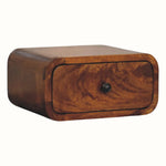 Bokel Home Bedside Tables Babu Wall Mounted Bedside Table, Small - Chestnut