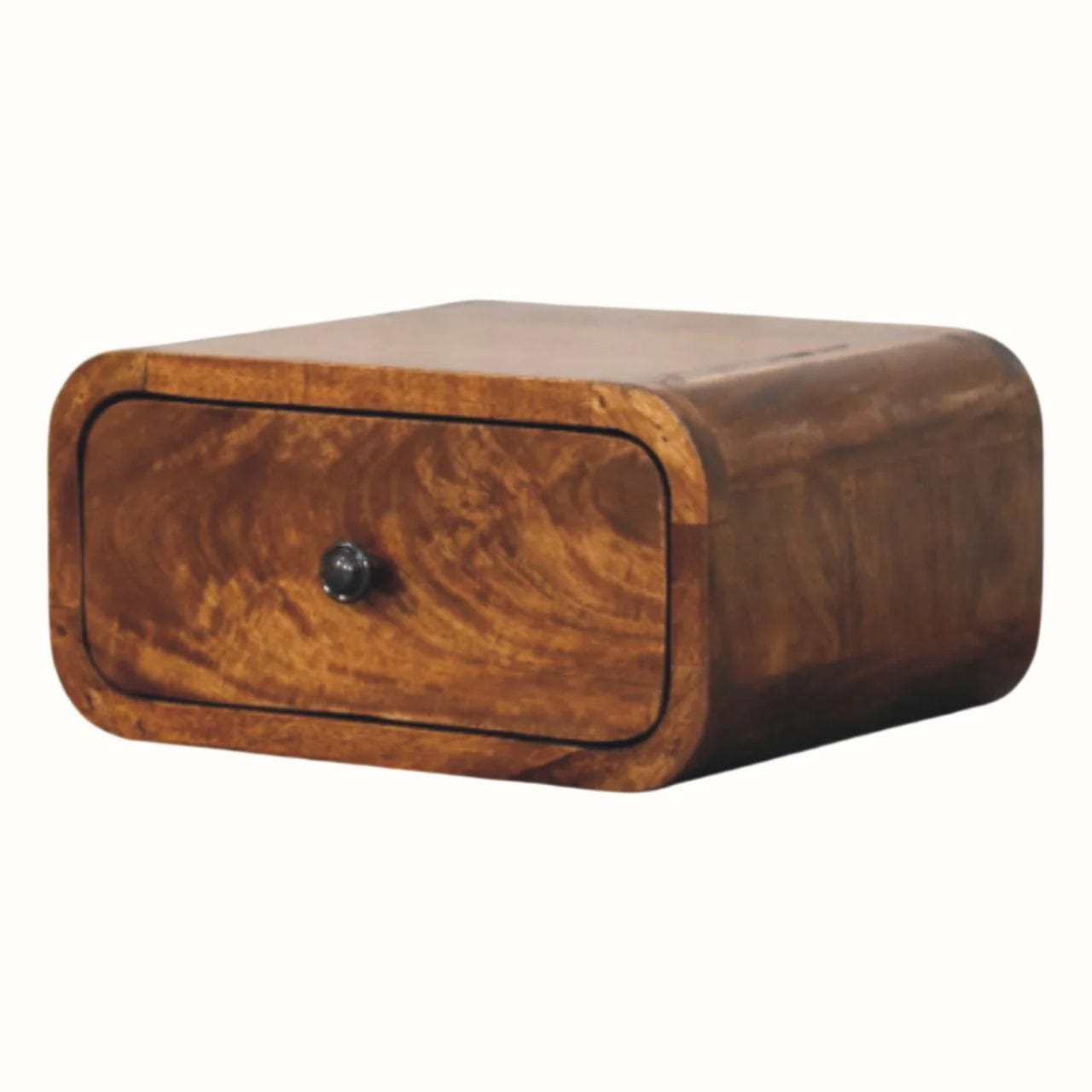 Bokel Home Bedside Tables Babu Wall Mounted Bedside Table, Small - Chestnut