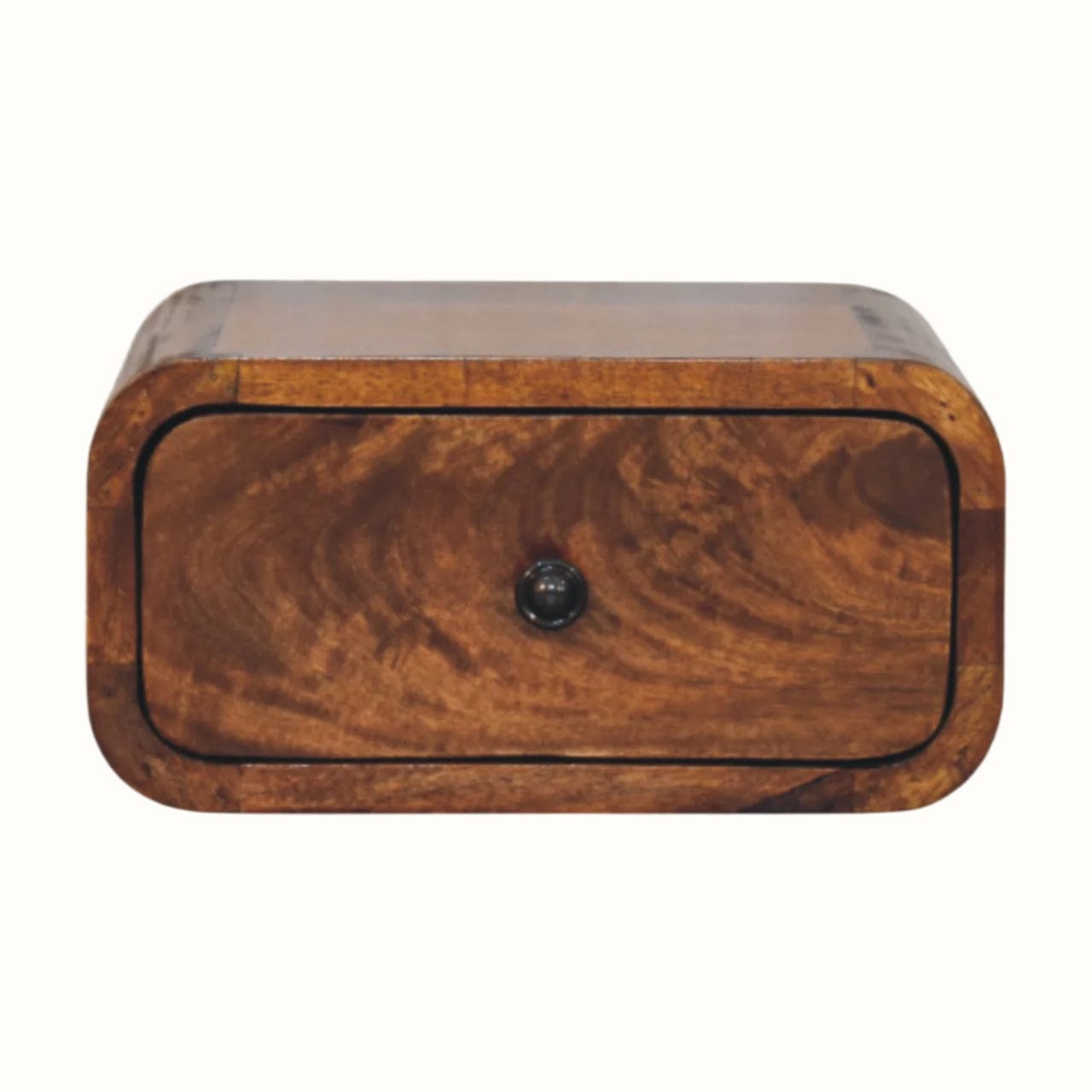 Bokel Home Bedside Tables Babu Wall Mounted Bedside Table, Small - Chestnut