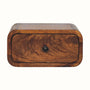 Bokel Home Bedside Tables Babu Wall Mounted Bedside Table, Small - Chestnut