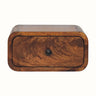 Bokel Home Bedside Tables Babu Wall Mounted Bedside Table, Small - Chestnut