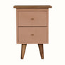Bokel Home Bedside Tables Cline Bedside Table - Blush Pink/Natural