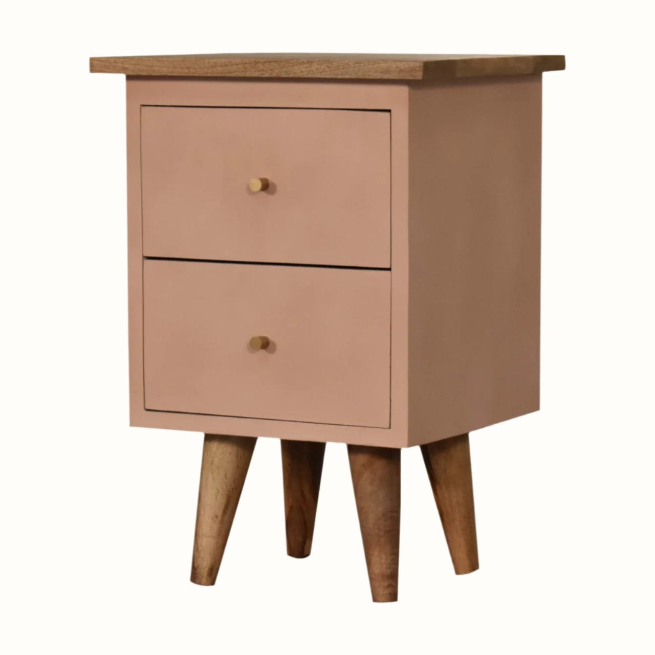Bokel Home Bedside Tables Cline Bedside Table - Blush Pink/Natural