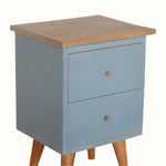 Bokel Home Bedside Tables Cline Bedside Table - Light Blue/Natural