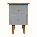 Bokel Home Bedside Tables Cline Bedside Table - Sky Blue/Natural