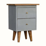 Bokel Home Bedside Tables Cline Bedside Table - Sky Blue/Natural