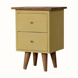 Bokel Home Bedside Tables Cline Bedside Table - Yellow/Natural