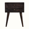 Bokel Home Bedside Tables Fogel 2 Drawer Bedside Table, Medium - Ash Black
