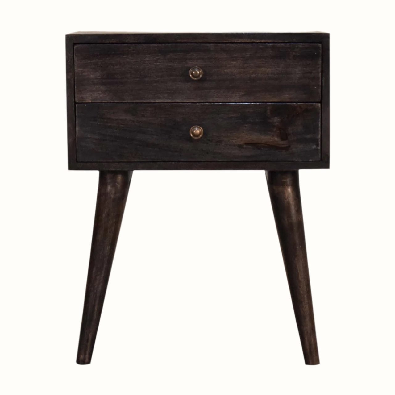 Bokel Home Bedside Tables Fogel 2 Drawer Bedside Table, Medium - Ash Black