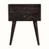 Bokel Home Bedside Tables Fogel 2 Drawer Bedside Table, Medium - Ash Black