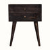 Bokel Home Bedside Tables Fogel 2 Drawer Bedside Table, Medium - Ash Black