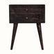 Bokel Home Bedside Tables Fogel 2 Drawer Bedside Table, Medium - Ash Black