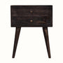 Bokel Home Bedside Tables Fogel 2 Drawer Bedside Table, Medium - Ash Black