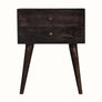 Bokel Home Bedside Tables Fogel 2 Drawer Bedside Table, Medium - Ash Black