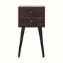 Bokel Home Bedside Tables Fogel 2 Drawer Bedside Table, Mini - Light Walnut