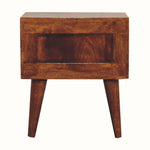 Bokel Home Bedside Tables Fogel 2 Drawer Bedside Table, Small - Chestnut