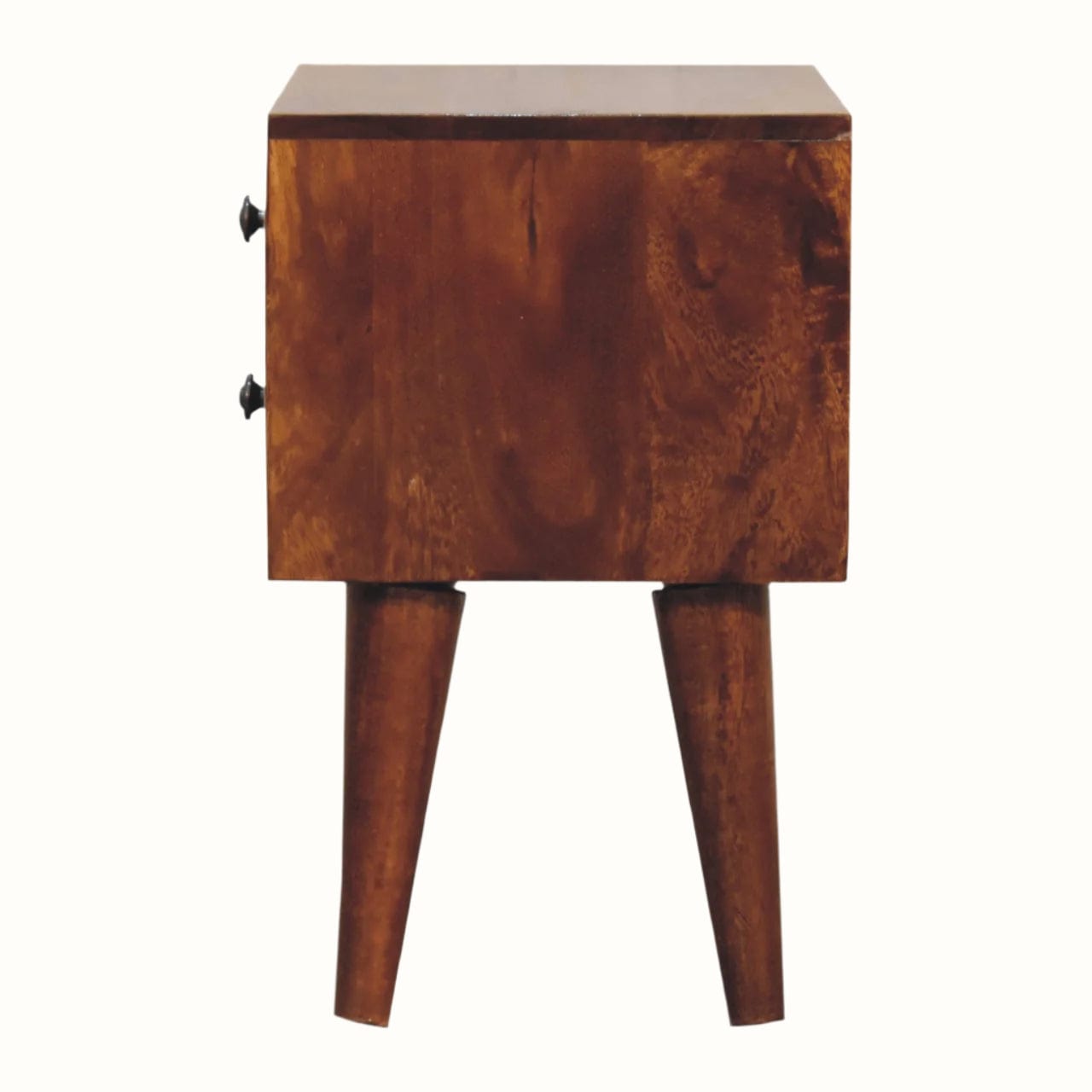 Bokel Home Bedside Tables Fogel 2 Drawer Bedside Table, Small - Chestnut