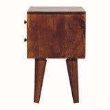 Bokel Home Bedside Tables Fogel 2 Drawer Bedside Table, Small - Chestnut