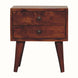 Bokel Home Bedside Tables Fogel 2 Drawer Bedside Table, Small - Chestnut