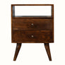 Bokel Home Bedside Tables Fogel Open Bedside Table, Medium - Chestnut
