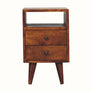 Bokel Home Bedside Tables Fogel Open Bedside Table, Small - Chestnut