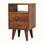 Bokel Home Bedside Tables Fogel Open Bedside Table, Small - Chestnut