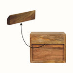 Bokel Home Bedside Tables Fogel Open Wall Mounted Bedside Table, Small - Natural