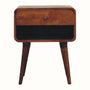 Bokel Home Bedside Tables Hamade Open Bedside Table, Medium - Chestnut