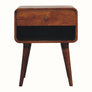 Bokel Home Bedside Tables Hamade Open Bedside Table, Medium - Chestnut