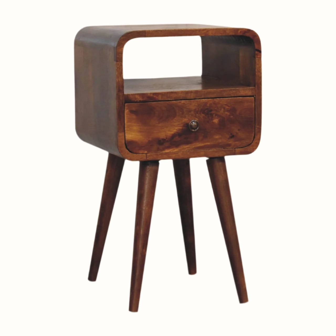 Bokel Home Bedside Tables Hamade Open Bedside Table, Small - Chestnut