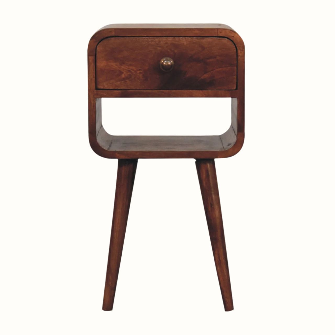 Bokel Home Bedside Tables Hamade Open Bedside Table with Lower Slot, Small - Honey Caramel