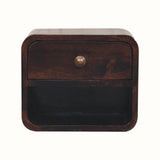Bokel Home Bedside Tables Hamade Open Wall-Mounted Bedside Table, Small - California Walnut