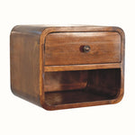 Bokel Home Bedside Tables Hamade Open Wall-Mounted Bedside Table, Small - Chestnut