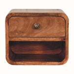 Bokel Home Bedside Tables Hamade Open Wall-Mounted Bedside Table, Small - Honey Caramel