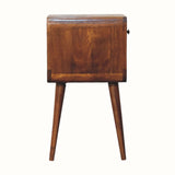 Bokel Home Bedside Tables Hamade Reverse Open Bedside Table, Small - Chestnut