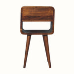 Bokel Home Bedside Tables Hamade Reverse Open Bedside Table, Small - Chestnut