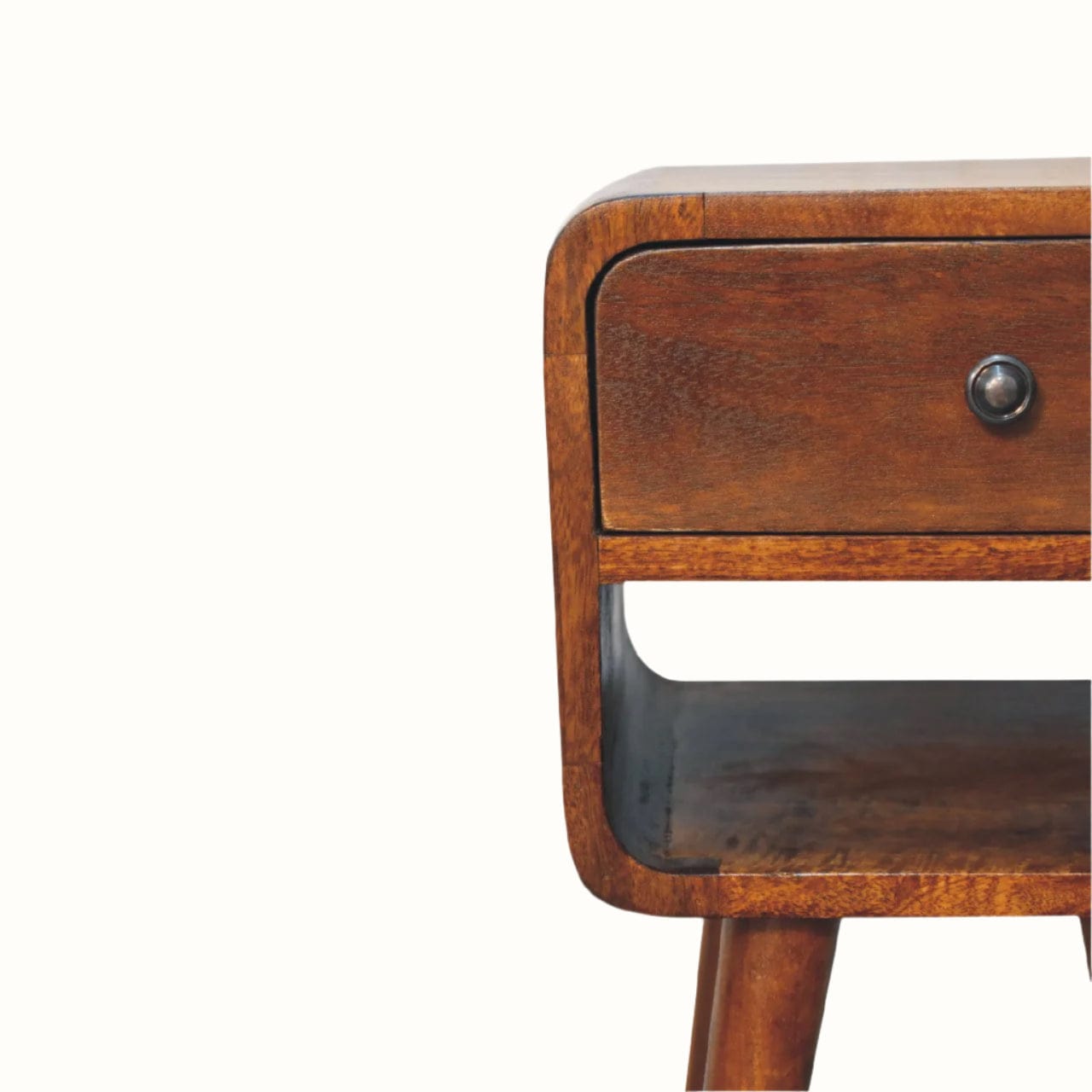 Bokel Home Bedside Tables Hamade Reverse Open Bedside Table, Small - Chestnut