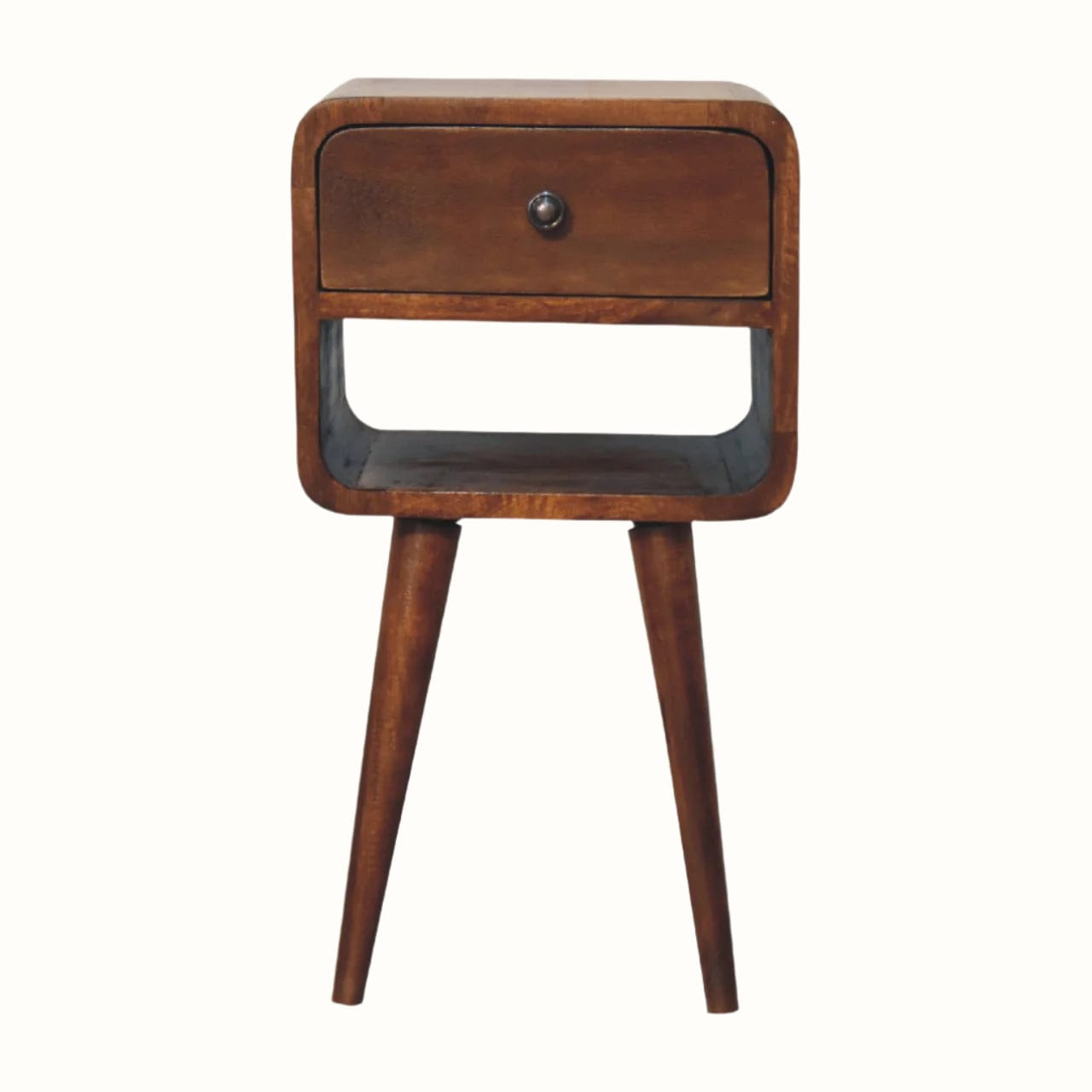 Bokel Home Bedside Tables Hamade Reverse Open Bedside Table, Small - Chestnut