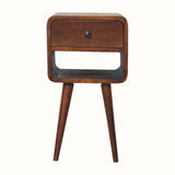 Bokel Home Bedside Tables Hamade Reverse Open Bedside Table, Small - Chestnut