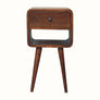 Bokel Home Bedside Tables Hamade Reverse Open Bedside Table, Small - Chestnut