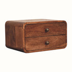 Bokel Home Bedside Tables Hamade Wall Mounted 2 Drawer Bedside Table - Honey Caramel