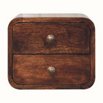 Bokel Home Bedside Tables Hamade Wall Mounted 2 Drawer Bedside Table, Small - Honey Caramel