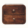 Bokel Home Bedside Tables Hamade Wall Mounted 2 Drawer Bedside Table, Small - Honey Caramel